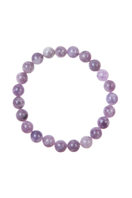 Lepidolite Stone Bead Stretch Bracelet