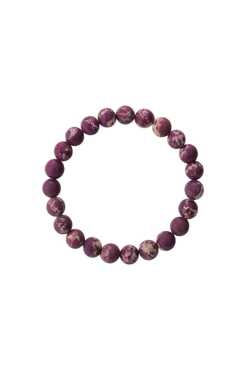 Purple Emperor Stone Bead Bracelet
