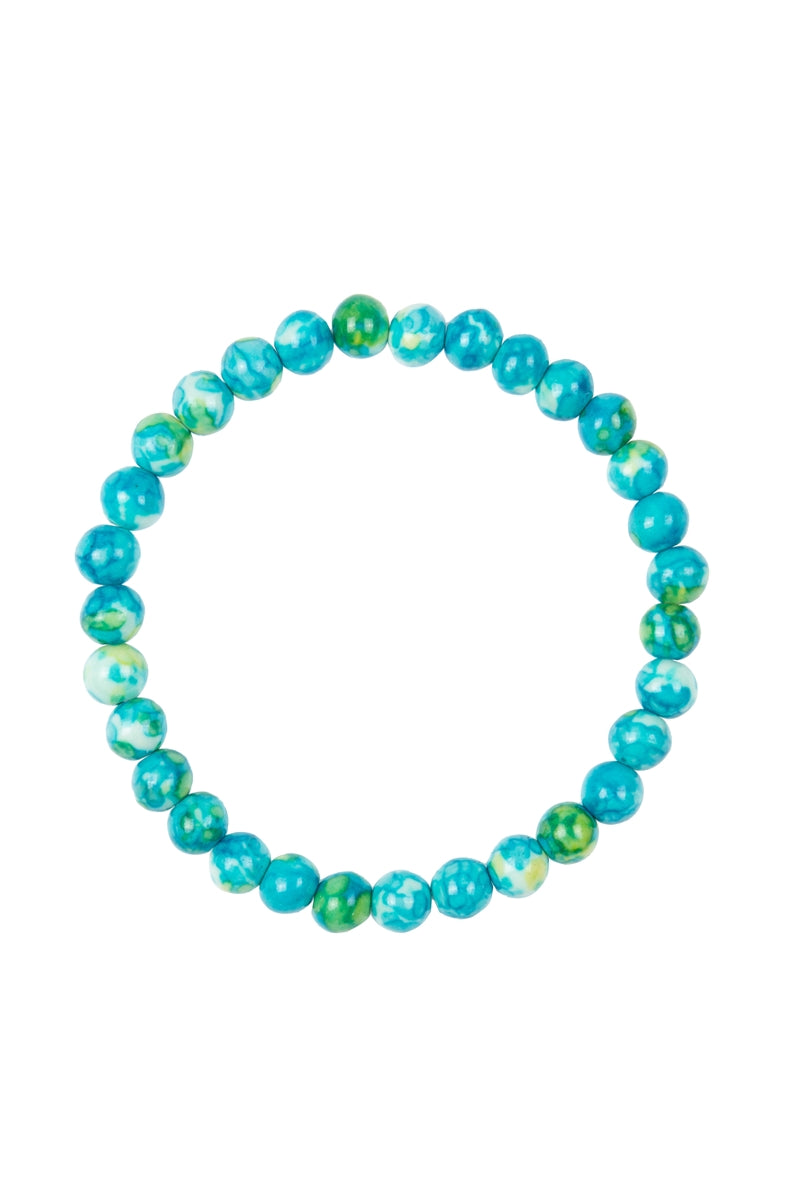 Light Blue Rain Color Stone Stretch Bracelet