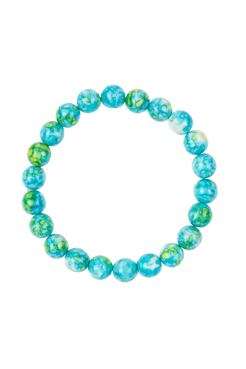 Light Blue Rain Color Stone Stretch Bracelet