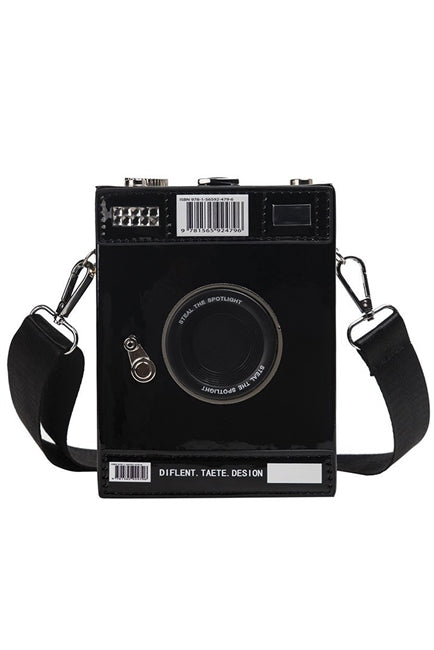 Black Camera Box Pu Leather Crossbody