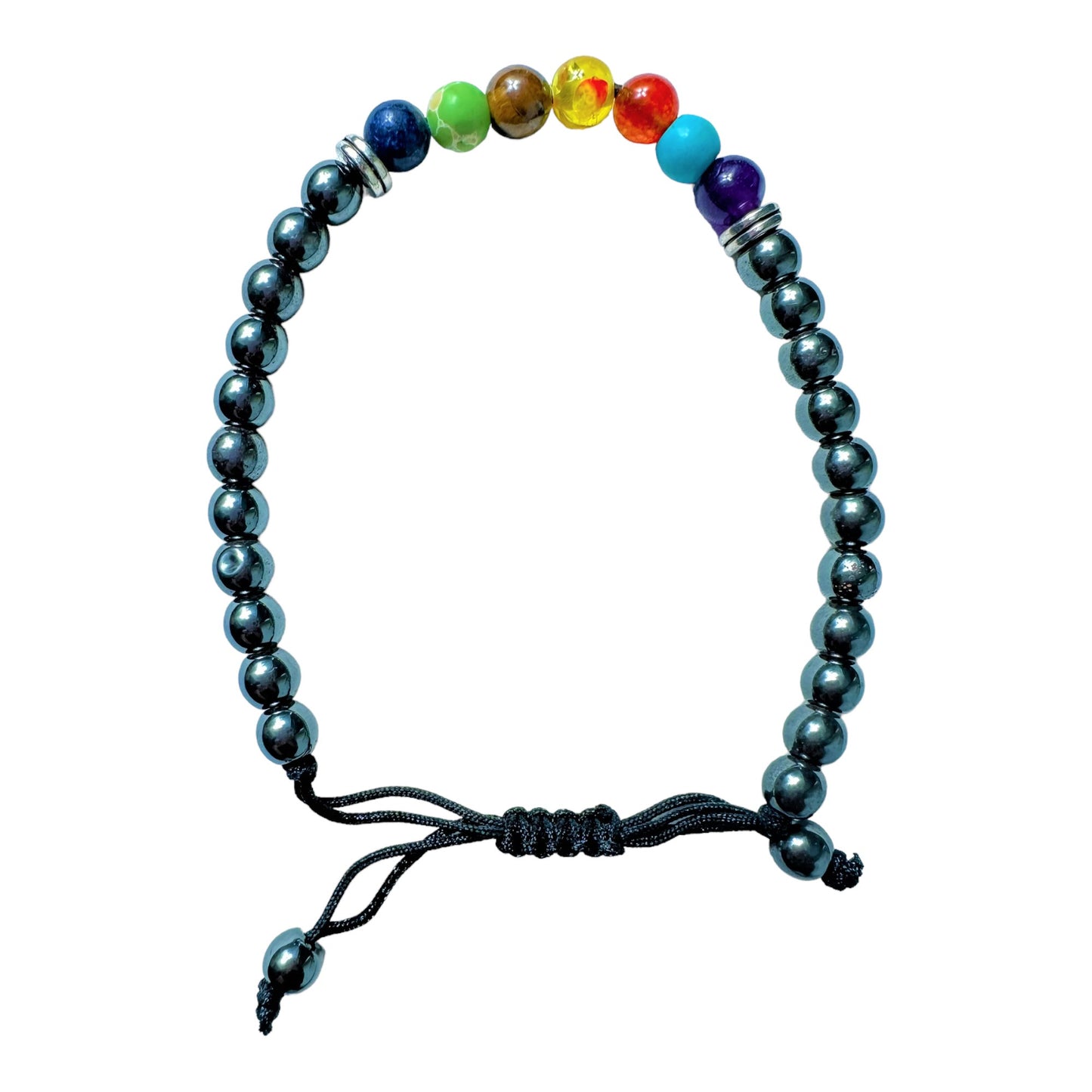 Multicolor Silver String Strand Bracelet