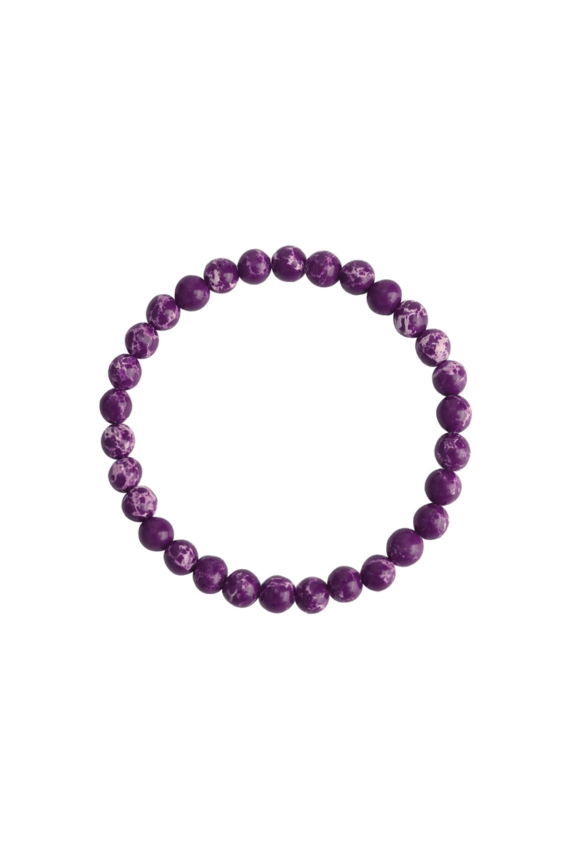 Purple Emperor Stone Bead Bracelet