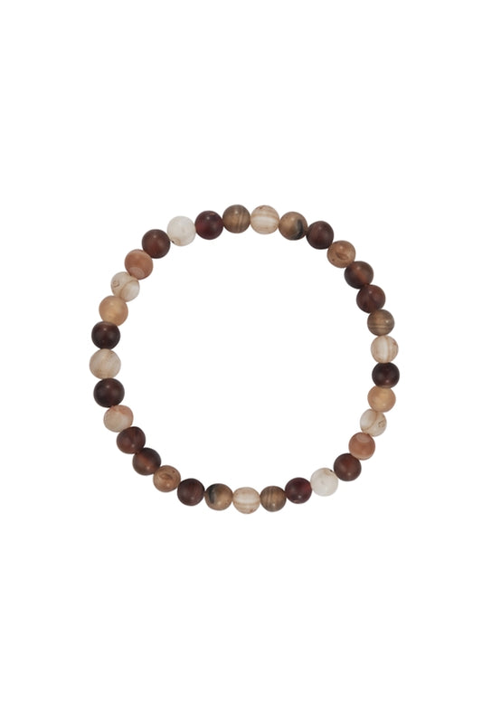 Brown Agate Stone Stretch Bracelet