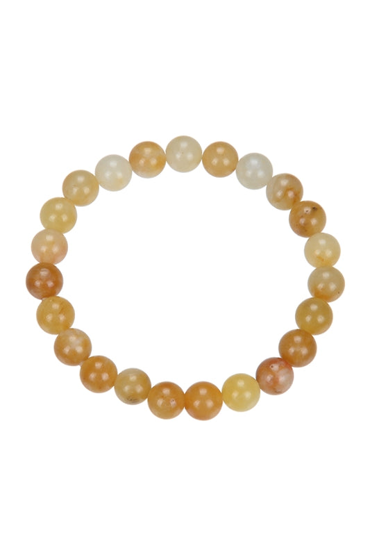 Golden Jade Stone Bead Bracelet