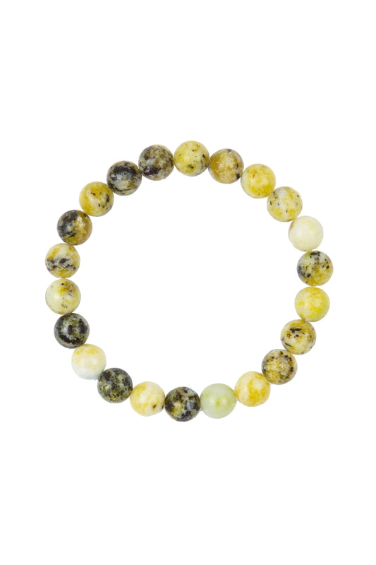 Grass Yellow Turquoise Stone Stretch Bracelet