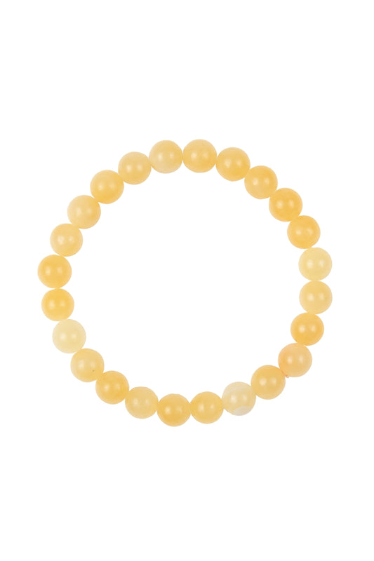 Yellow Jade Stone Stretch Bracelet